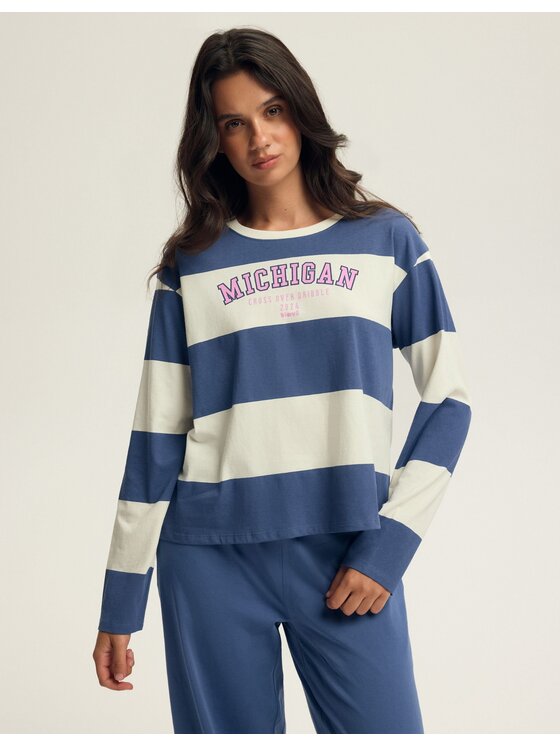 Esotiq Esotiq Piżama 43808 Granatowy Regular Fit