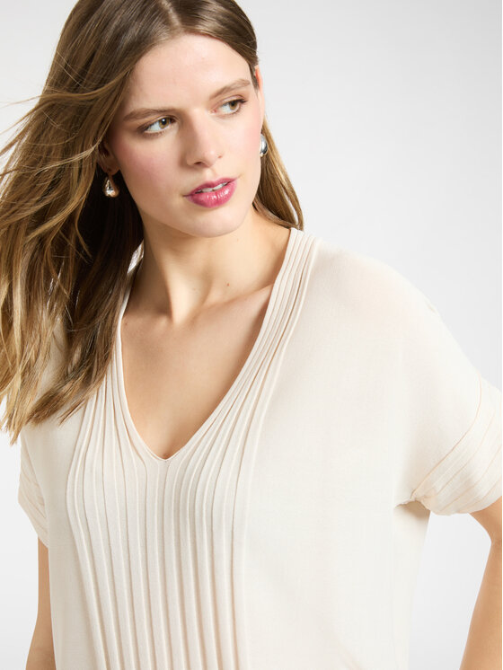 Elena Mirò Elena Mirò T-shirt M598Z000739N002 Crema Slim Fit