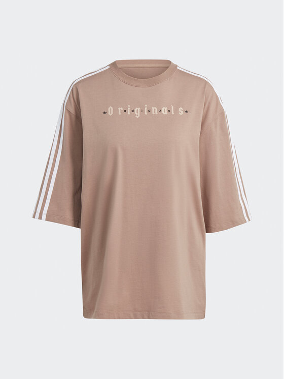 adidas adidas Тишърт Oversized T-Shirt IQ3400 Кафяв Loose Fit