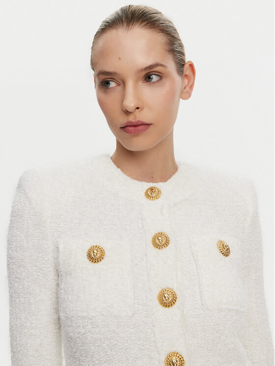 Balmain Balmain Кардиган DF1SK249KH10 Білий Regular Fit