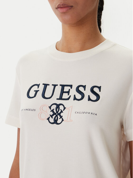 Guess Guess Tricou V6RI13 KD772 Écru Regular Fit