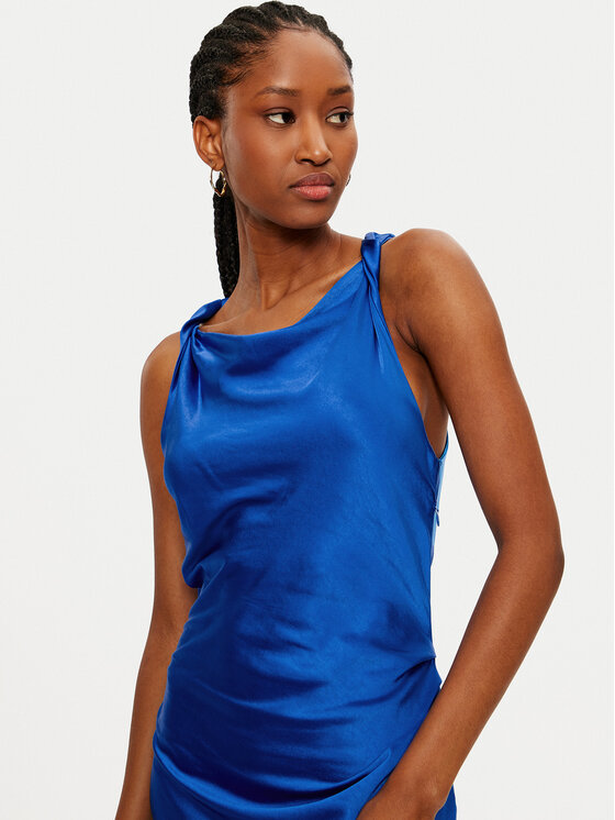 Please Please Sukienka koktajlowa A12NXO6000 Niebieski Slim Fit