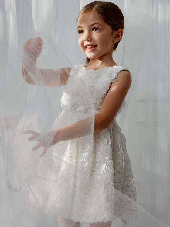 Abel & Lula Abel & Lula Sukienka elegancka 5050 Biały Regular Fit