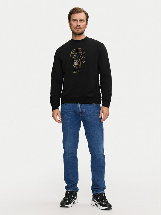 KARL LAGERFELD KARL LAGERFELD Džemperis ar kapuci 705034 544910 Melns Regular Fit