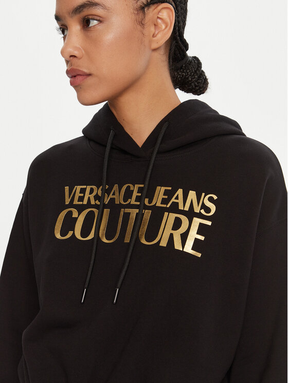 Versace Jeans Couture Versace Jeans Couture Majica dugih rukava 79HAIT02 CF01T Crna Regular Fit