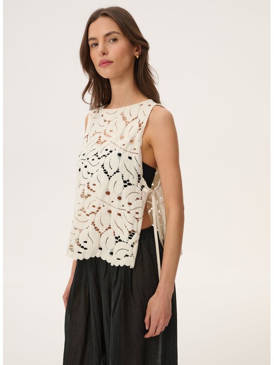 LEBRAND LEBRAND Top Santorini Kremowy Regular Fit