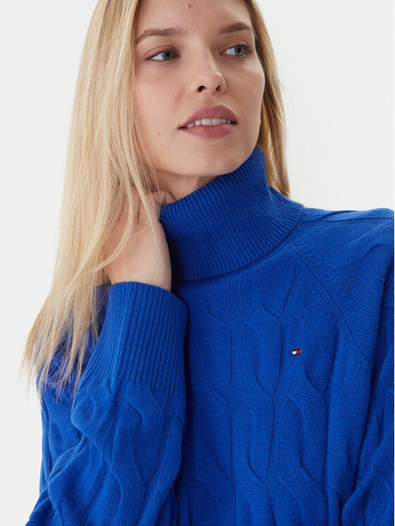 Tommy Hilfiger Tommy Hilfiger Rollkragenpullover WW0WW46791 Blau Regular Fit