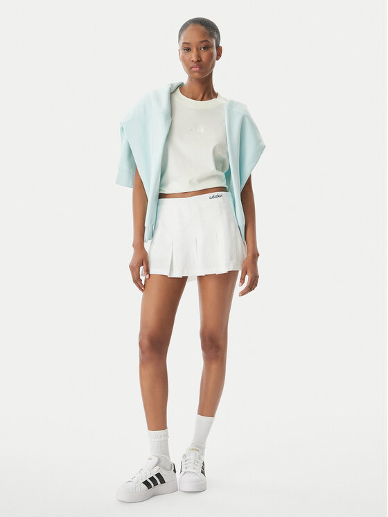 adidas adidas Fustă plisată Seasonal Essentials Colorpop JZ0193 Alb Loose Fit