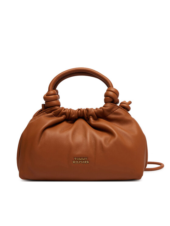 Tommy Hilfiger Tommy Hilfiger Kabelka Th Soft Leather Med Crossover AW0AW18369 Hnedá