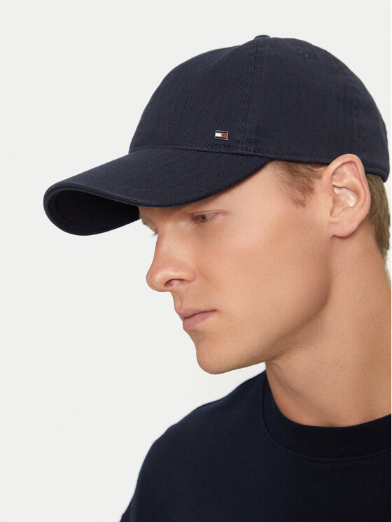 Tommy Hilfiger Tommy Hilfiger Шапка с козирка Herringbone AM0AM13006 Тъмносин