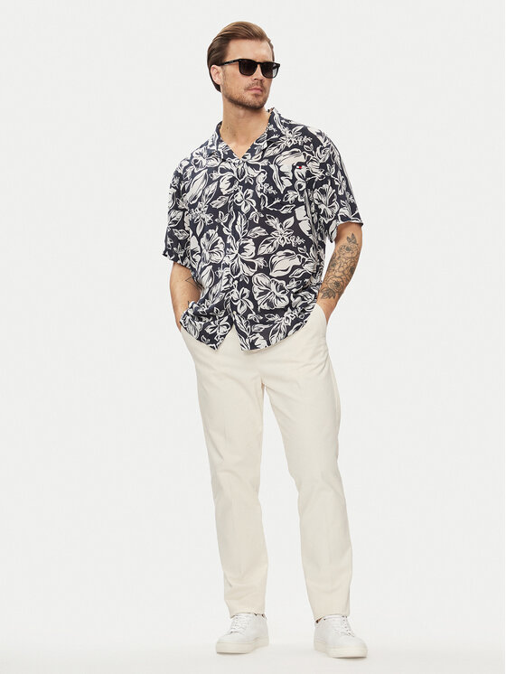 Tommy Hilfiger Tommy Hilfiger Koszula Bowling UM0UM03227 Granatowy Relaxed Fit