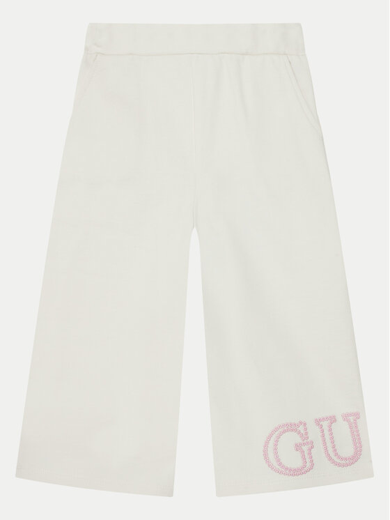 Guess Teplákové nohavice K5RQ11 KA6R4 Écru Regular Fit