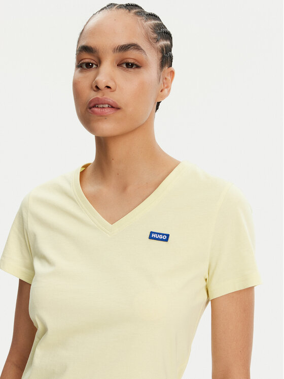HUGO HUGO T-shirt Classic 50513667 Žuta Slim Fit