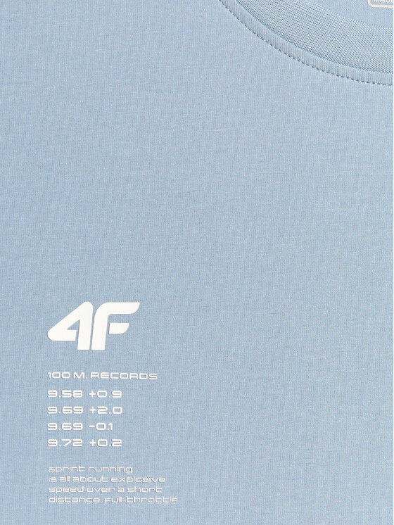 4F 4F T-Shirt MONOCHROME MOVEMENT Niebieski jasny Regular Fit