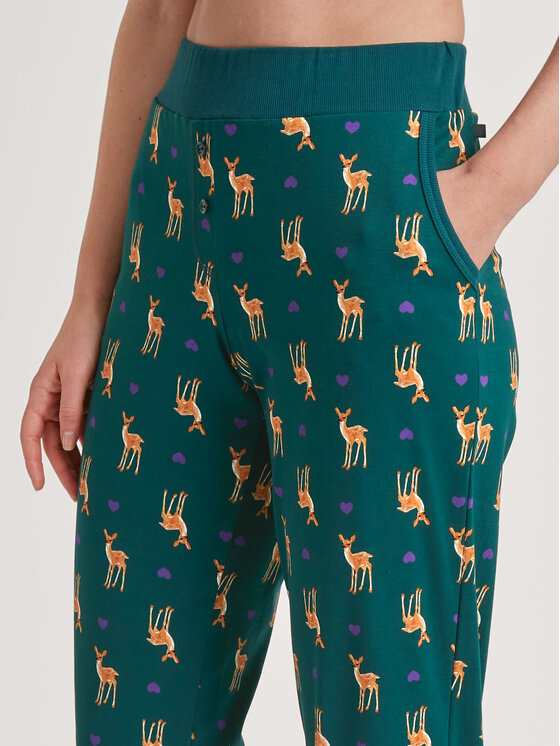 Calida Calida Dámské kalhoty 29557 Zelená Regular Fit