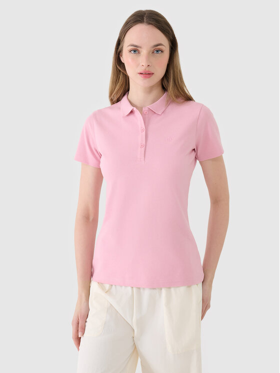 4F 4F Polo NOS Różowy jasny Slim Fit