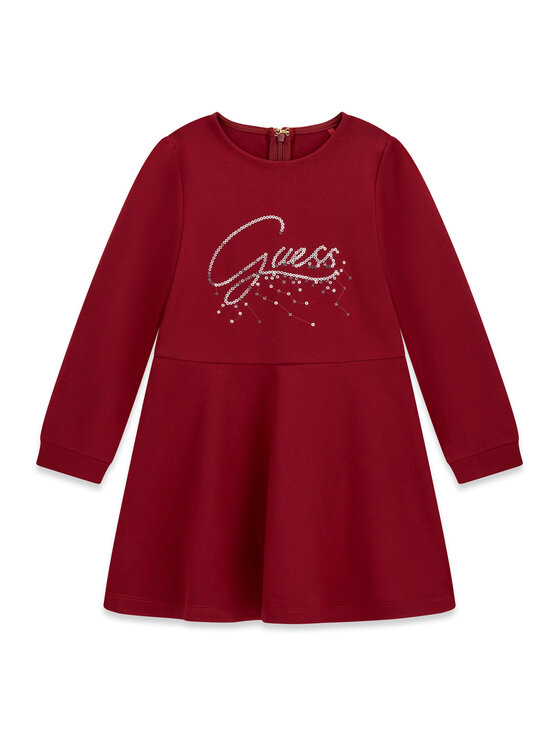 Guess Guess Φόρεμα καθημερινό K6BK02 K5928 Σκούρο κόκκινο Regular Fit