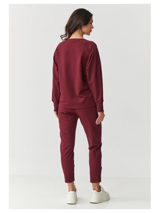 Makadamia Makadamia Dres M888 Bordowy Relaxed Fit