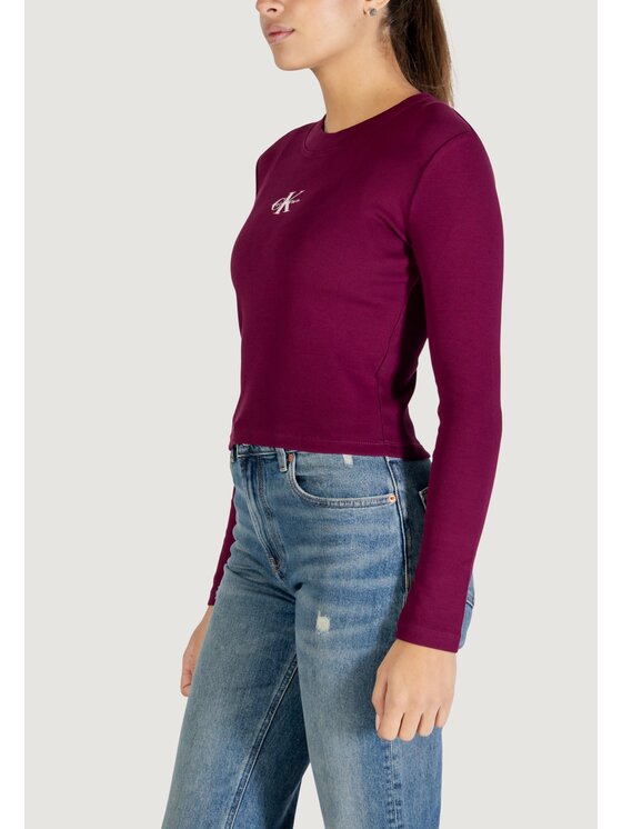 Calvin Klein Jeans Calvin Klein Jeans T-shirt A- LS MONOGRAM BABY Bordeaux Casual Fit
