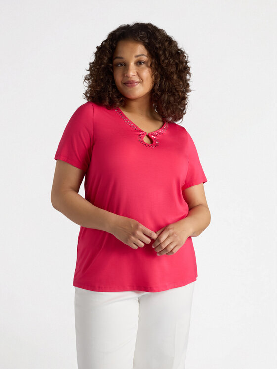 Fiorella Rubino Fiorella Rubino T-Shirt G134L008432N019 Różowy Regular Fit