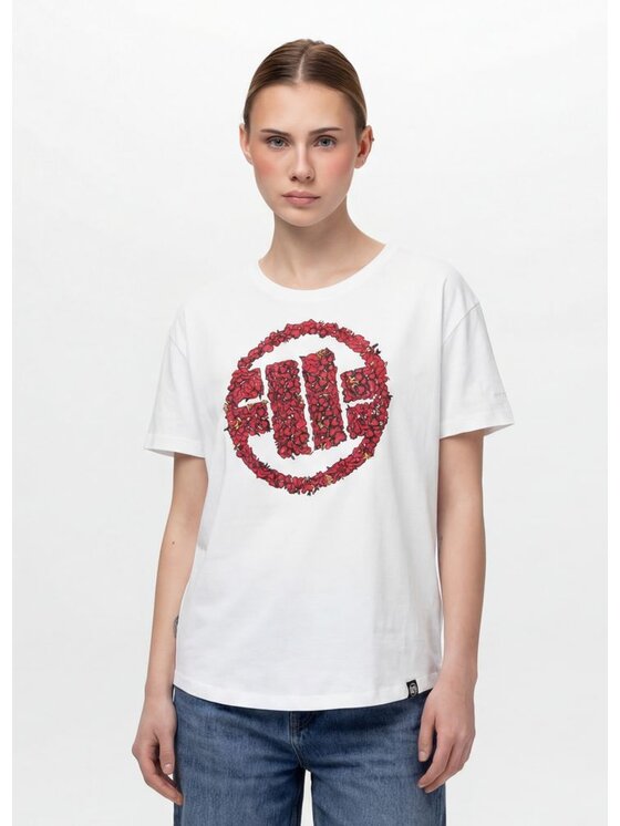 PITBULL PITBULL T-Shirt LOGO HEARTS Biały Regular Fit
