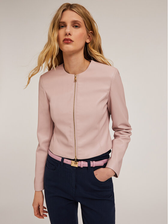 Motivi Motivi Kurtka z imitacji skóry R317Q101012N006 Różowy Regular Fit