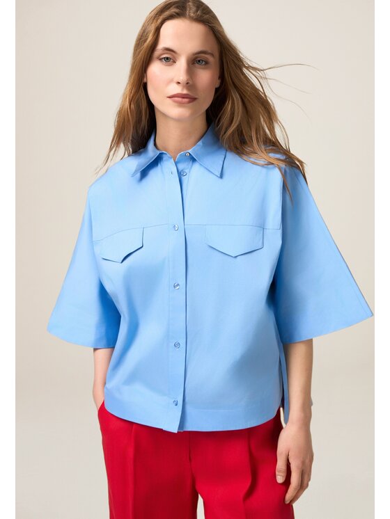 Oltre Oltre Camicia 5207J100764N004 Turchese Boxy Fit