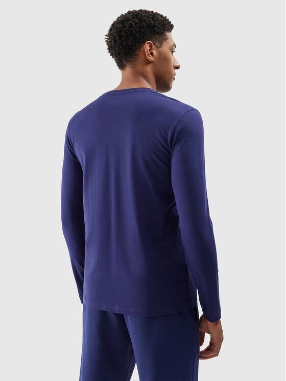 4F 4F Longsleeve 4FWSS24TLONM217-31S Granatowy Regular Fit