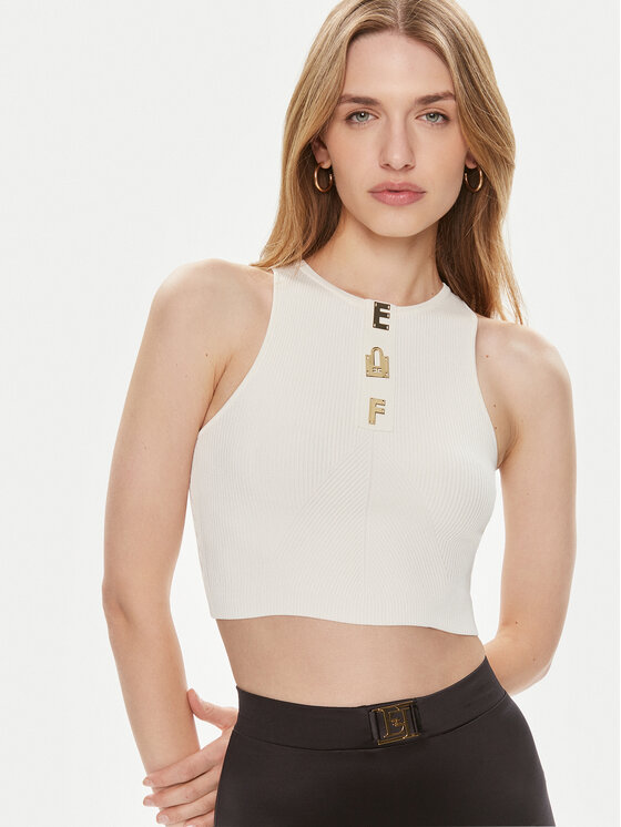 Elisabetta Franchi Elisabetta Franchi Felső TK-06B-42E2-V220 Ekru Slim Fit