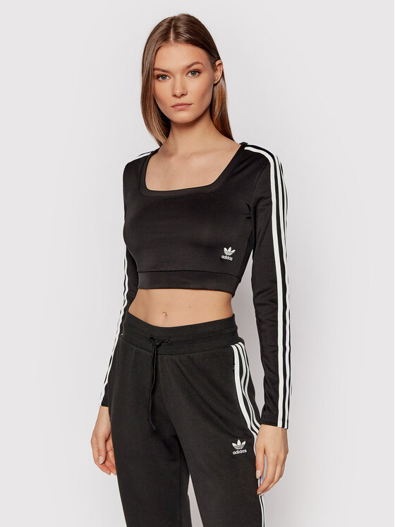 Blusa adicolor Classics H37765 Nero Fitted Fit