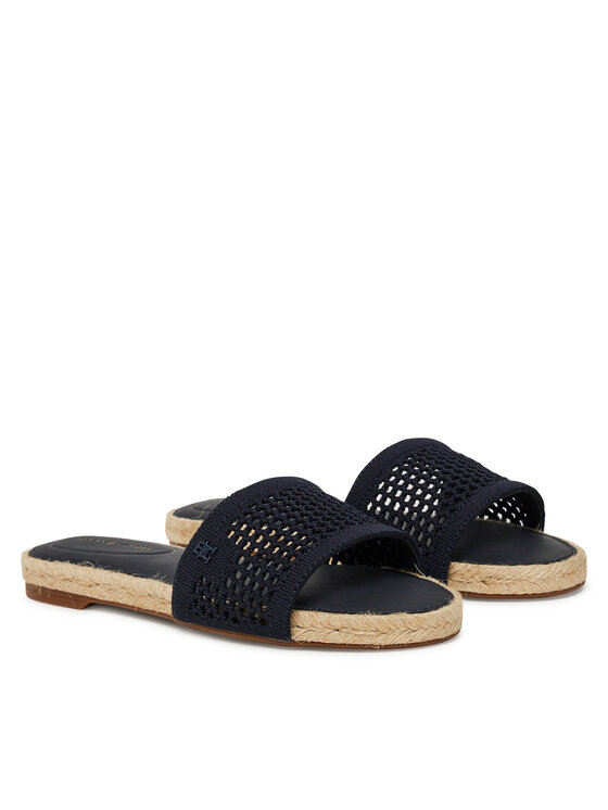 Tommy Hilfiger Tommy Hilfiger Espadrile Knit Mesh Espadrille Flat Sandal FW0FW08744 Mornarsko modra