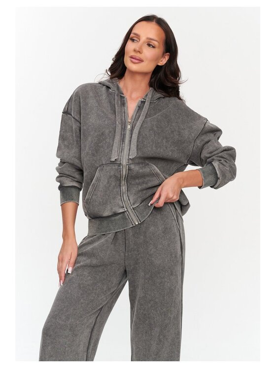 Makadamia Makadamia Dres C74 Szary Loose Fit