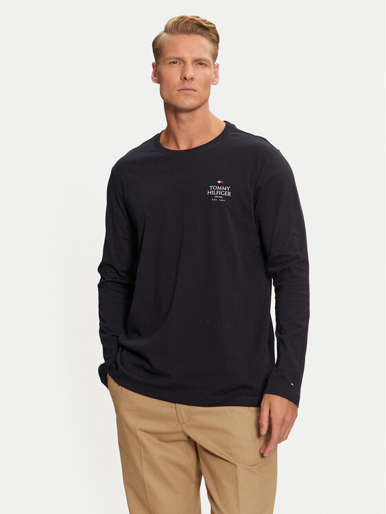 Tommy Hilfiger Longsleeve krekls MW0MW36501 Tumši zils Regular Fit