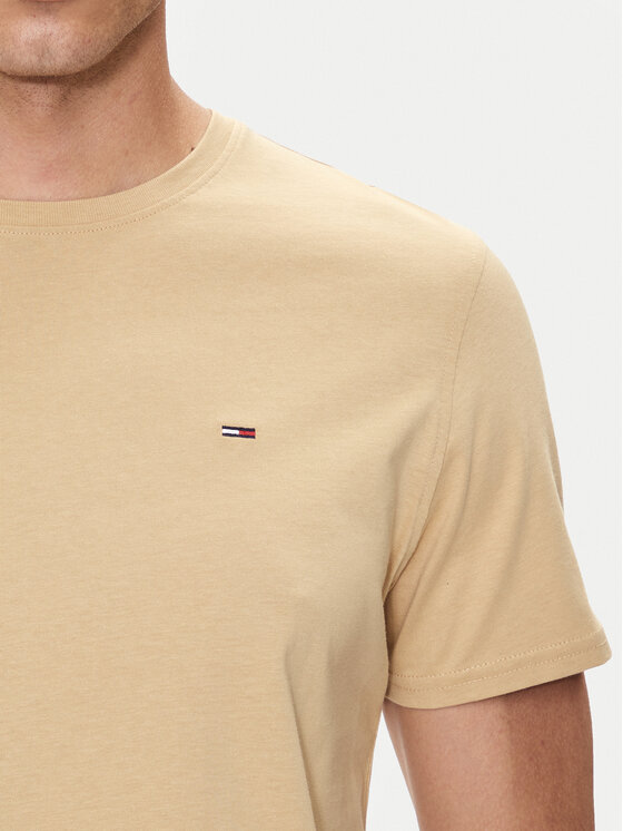 Tommy Jeans Tommy Jeans Póló DM0DM04411 Bézs Slim Fit