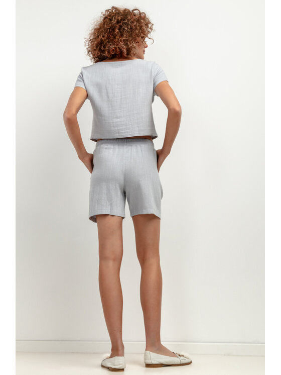 Tessita Tessita Szorty materiałowe SPODENKI_T402_2_XS Szary Relaxed Fit