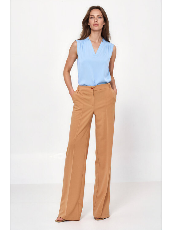 NIFE NIFE Spodnie materiałowe SD163 Brązowy Loose Fit