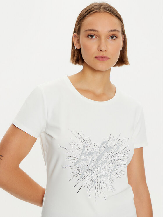 Liu Jo Sport Liu Jo Sport T-krekls TF4312 JS088 Balts Regular Fit