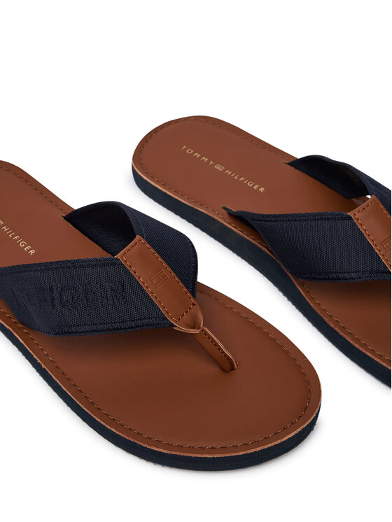 Tommy Hilfiger Tommy Hilfiger Šlepetės per pirštą Jacquard Logo FM0FM05808 Tamsiai mėlyna