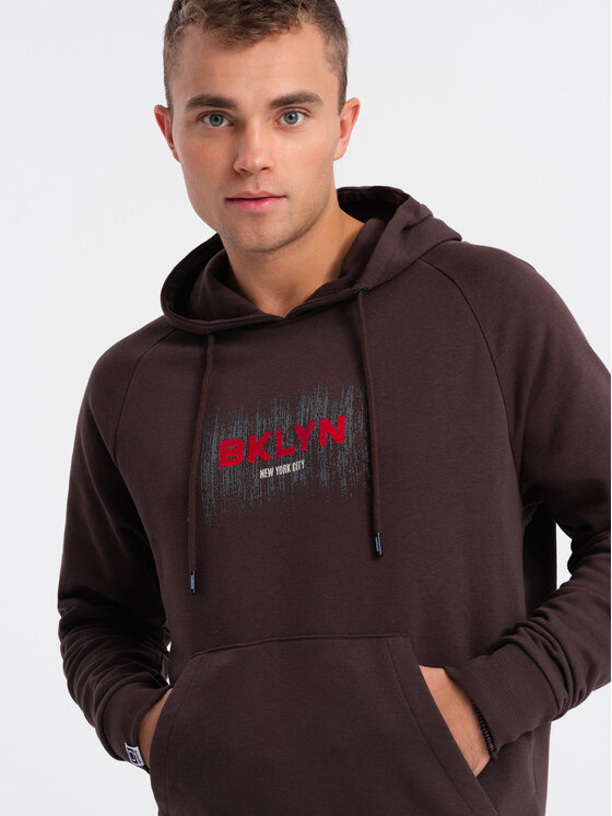 Ombre Ombre Mikina OM-SSPS-0150 Hnědá Regular Fit