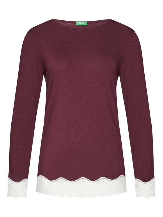 United Colors Of Benetton United Colors Of Benetton Тениска на пижама 3Z123M07X Бордо Regular Fit