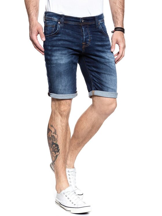 Mustang Mustang Pantaloncini di jeans CHICAGO SHORT Blu Regular Fit