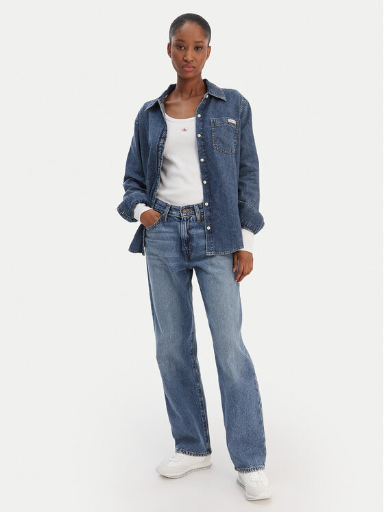 Calvin Klein Jeans Calvin Klein Jeans džínsová košeľa LV047E742G Tmavomodrá Regular Fit