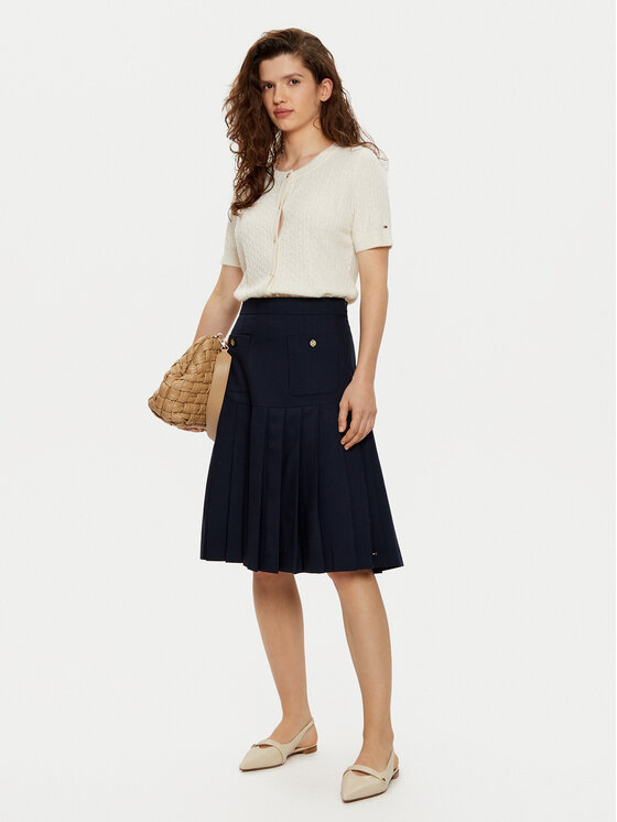 Tommy Hilfiger Tommy Hilfiger Rakott szoknya WW0WW43798 Sötétkék Regular Fit
