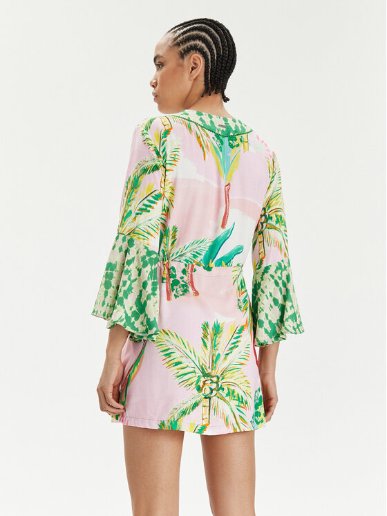 Maaji Maaji Kimono Retro Palms PT2472CPO001 Kolorowy Relaxed Fit