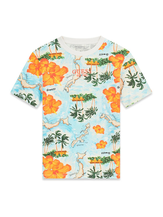 Guess T-Shirt L6GI14 K8HM4 Kolorowy Relaxed Fit