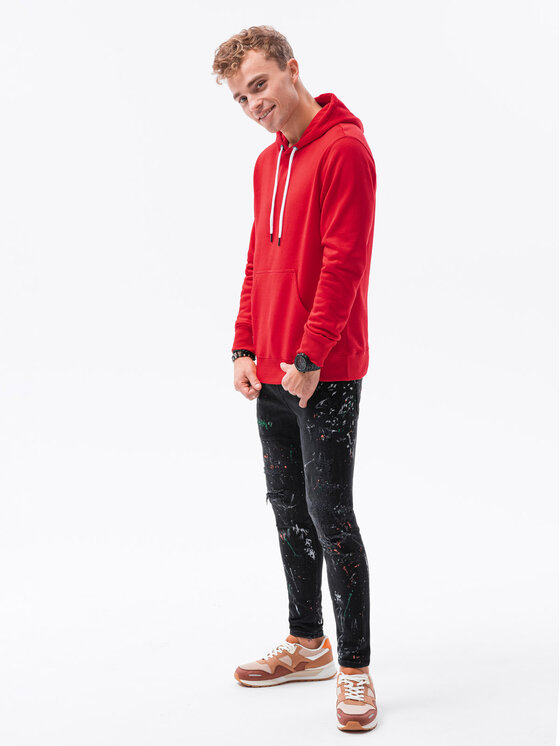 Ombre Ombre Mikina B979 Červená Regular Fit
