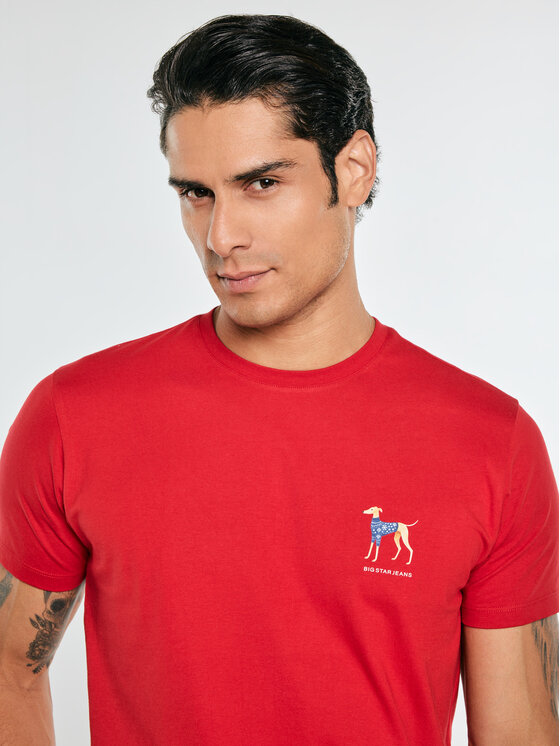 BIG STAR BIG STAR T-Shirt TARON Czerwony Basic Fit