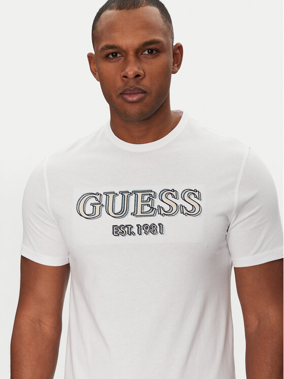 Guess Guess T-krekls M5GI07 I3Z14 Balts Slim Fit