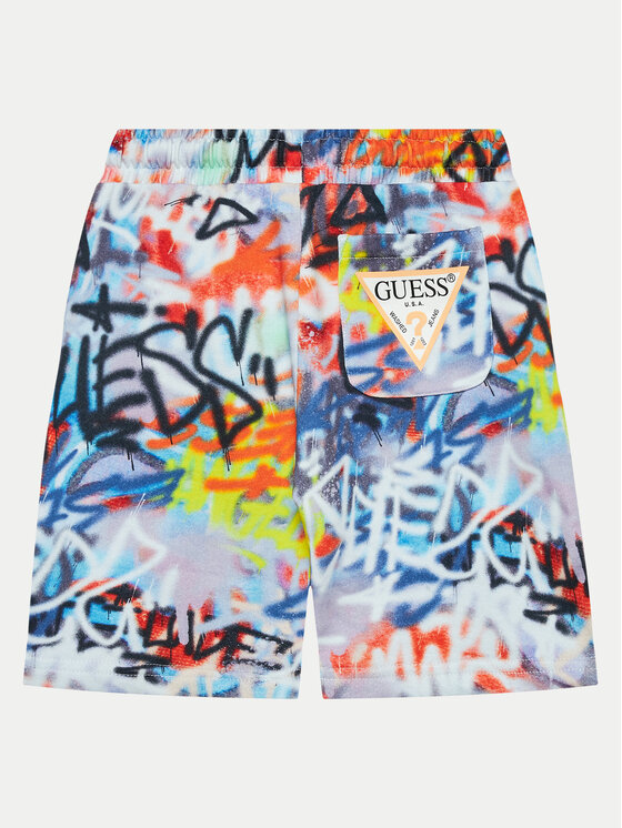 Guess Guess Športové kraťasy L4GD11 KA6R3 Farebná Relaxed Fit