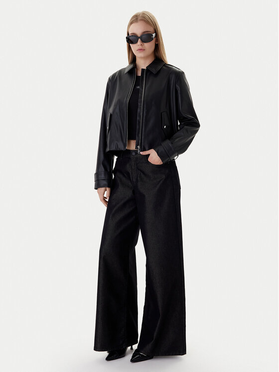 Calvin Klein Jeans Calvin Klein Jeans Яке от имитация на кожа Moto LV047E501G Черен Regular Fit